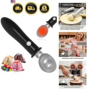 Electric Heated Ice Cream Scoop Rechargeable - Dual Temp 113°F/140°F Warming ...